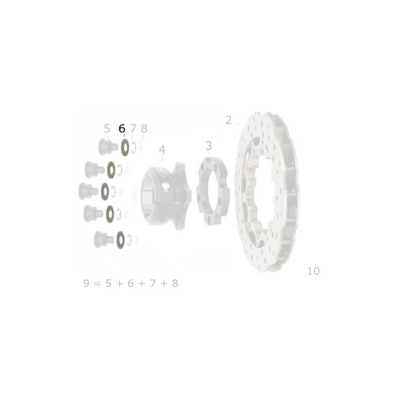 Elastische Belleville Washer Bremsscheibe V05 CRG, MONDOKART