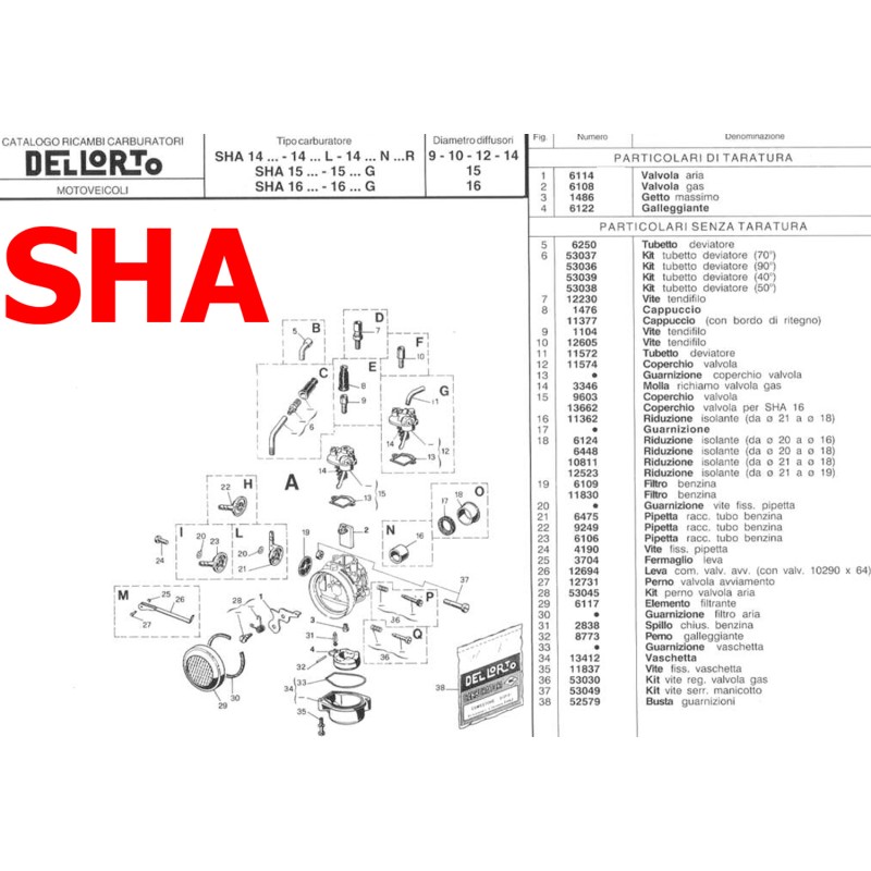 Vergaser SHA 14-12L C50 C52 (50cc) Comer