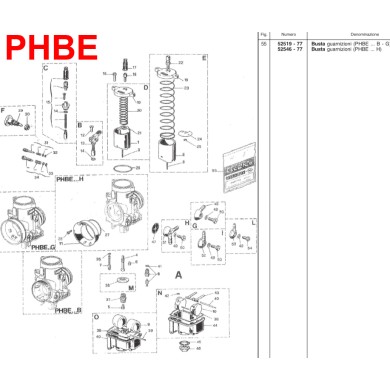 Carburettor Dellorto PHBE 30 HS KZ 125cc