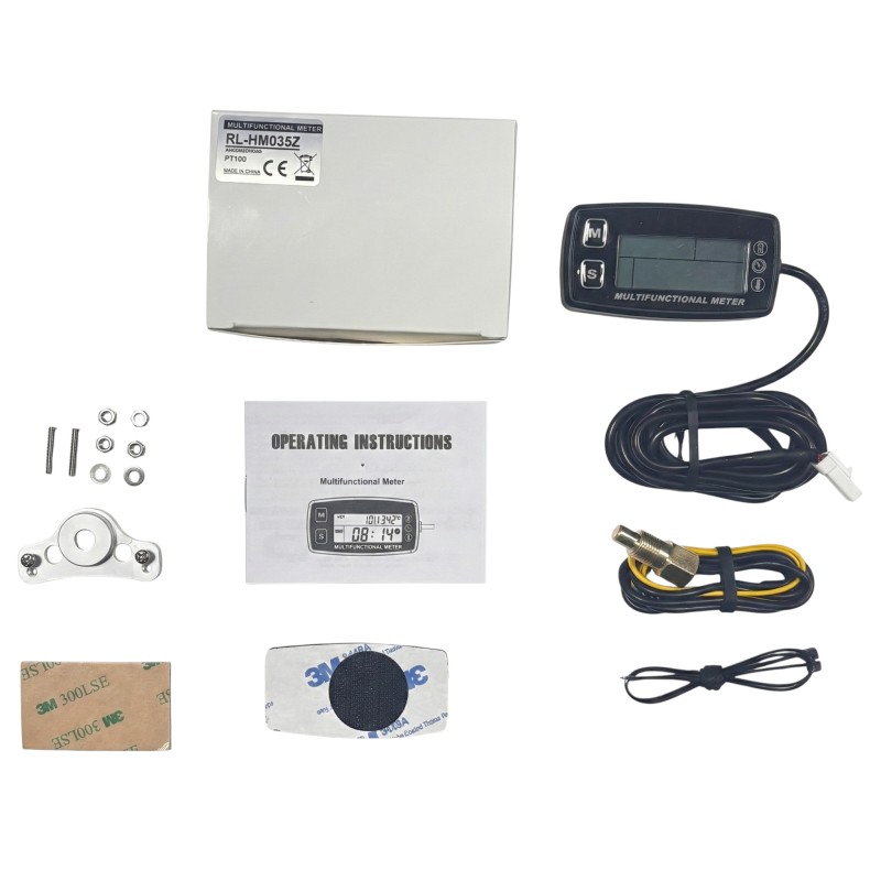 Water Temperature Probe - Tachometer RPM - Hours - with Steering Wheel Support!