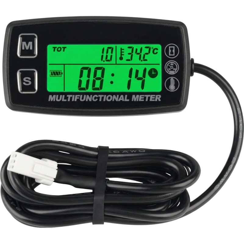 Termometro Temperatura Agua - Tacómetro RPM - Cuenta Horas - con Soporte Volante!