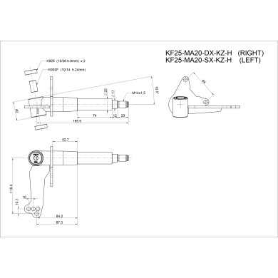 Mangueta 25/17mm (10mm) KZ RR - MA20, MONDOKART, kart, go kart