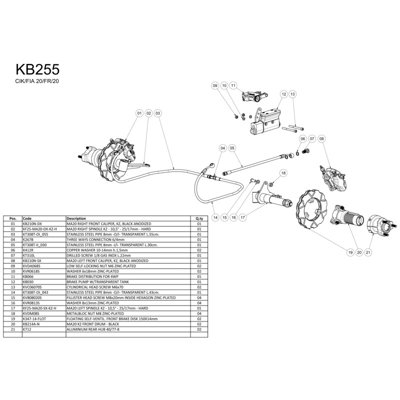 Front Group Brake MA20 WP KZ RR