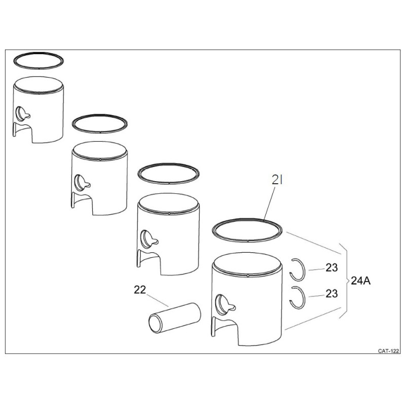 Spinotto Pistone 60cc MINI - Biconico