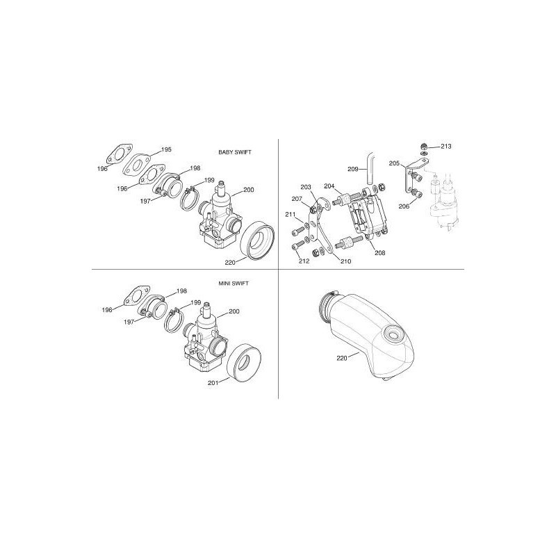 Soporte Bomba Gasolina 60cc Iame Swift (2011-2014), MONDOKART