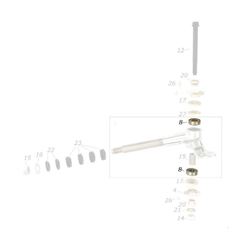 Rodamiento Tornillo Mangueta M10 CRG, MONDOKART, kart, go kart