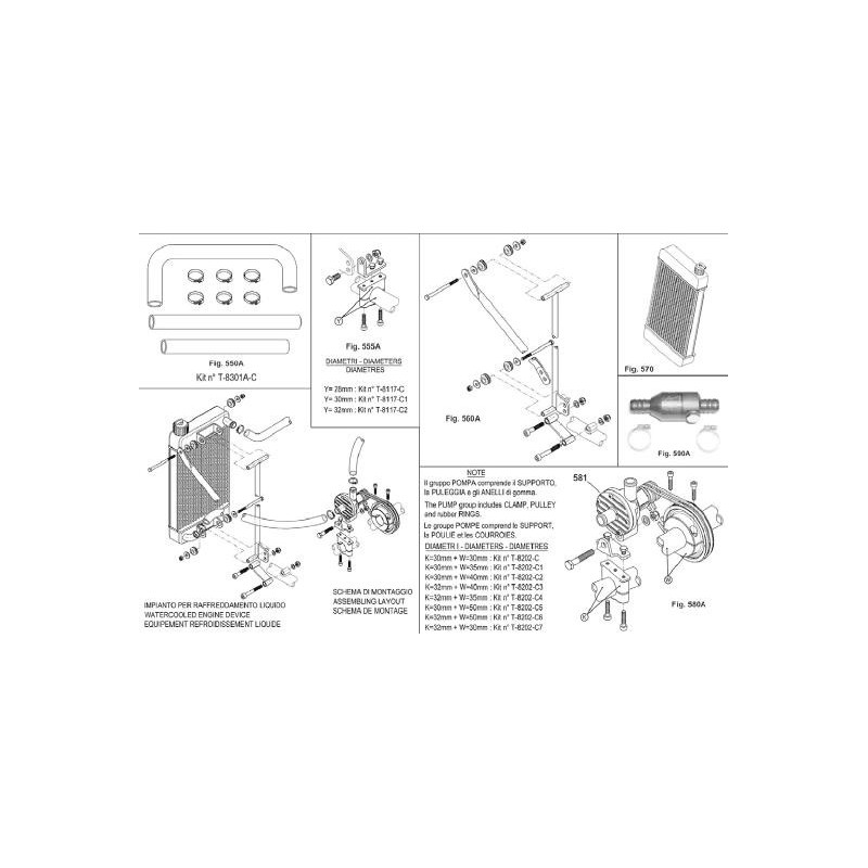 Soporte Clamp Kit Radiador IAME X30, MONDOKART, kart, go kart
