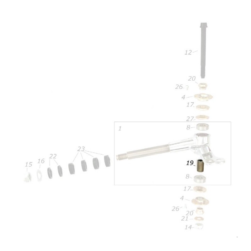 Thickness inner spindle (bushing) M10 x 24mm CRG, mondokart