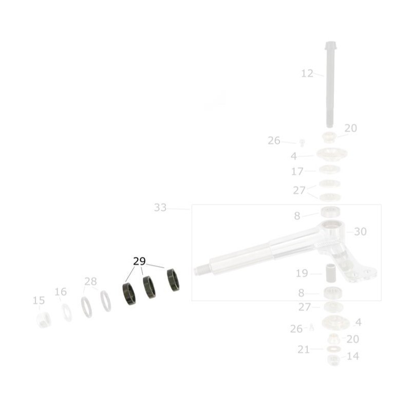 Spacer Schwenkachse D17 8mm schwarz CRG, MONDOKART, kart, go