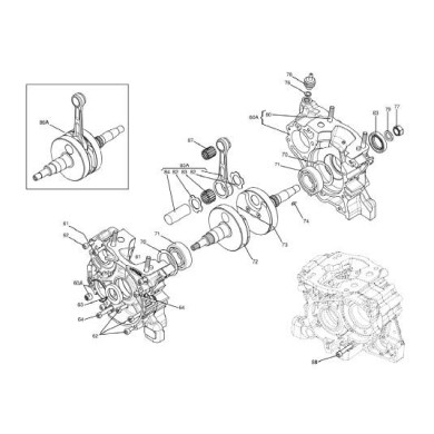 Medio Cigüeñal Lado Embrague Iame Reedster KF, MONDOKART, kart