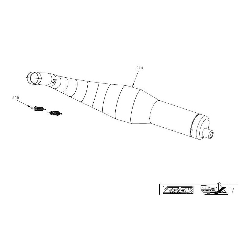 Vortex Schalldämpfer Auspuff RokGP (ex SuperRok), MONDOKART