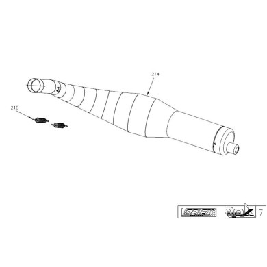 Muelle Escape Silenciador 100mm Vortex Rok - Super Rok - Rok GP