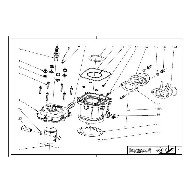 Axe Piston Vortex Rok RokGP, MONDOKART, kart, go kart, karting