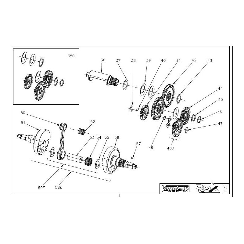 Biela completa Vortex originales Rok - Junior Rok - RokGP -