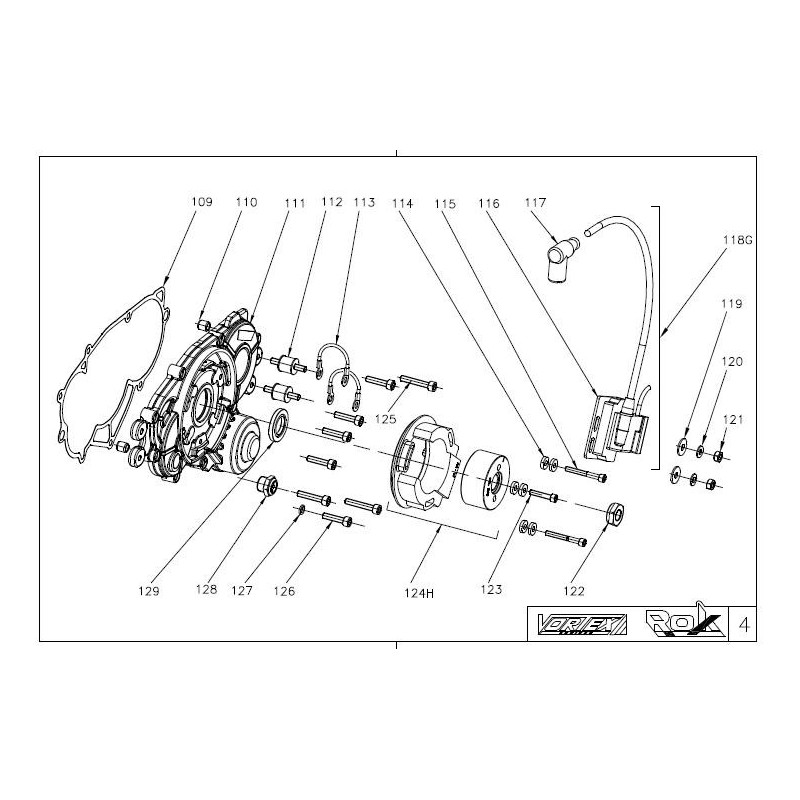 Zündspule 500210 Vortex Rok - Junior Rok, MONDOKART, kart, go