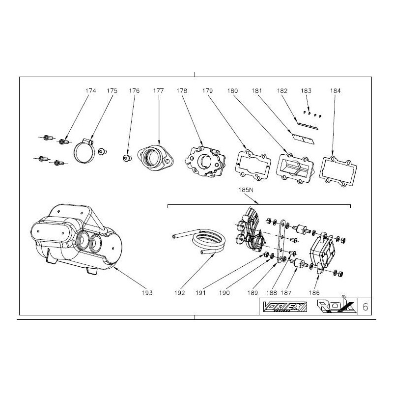 Conveyor / pyramid Gasket Vortex Rok - Junior Rok, mondokart