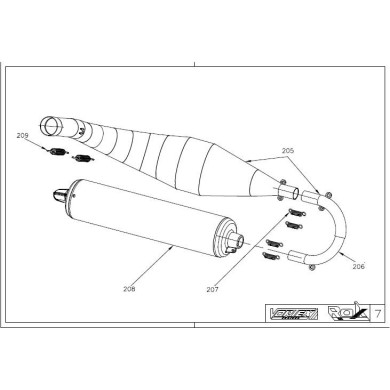 Molla scarico marmitta 100mm Vortex Rok - Super Rok - Rok GP -