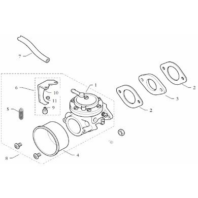 Tubo Depresión 11 cm para todos los motores, MONDOKART, kart
