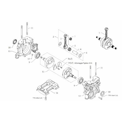 Engine Mount perforated inclined BirelArt Easykart, mondokart