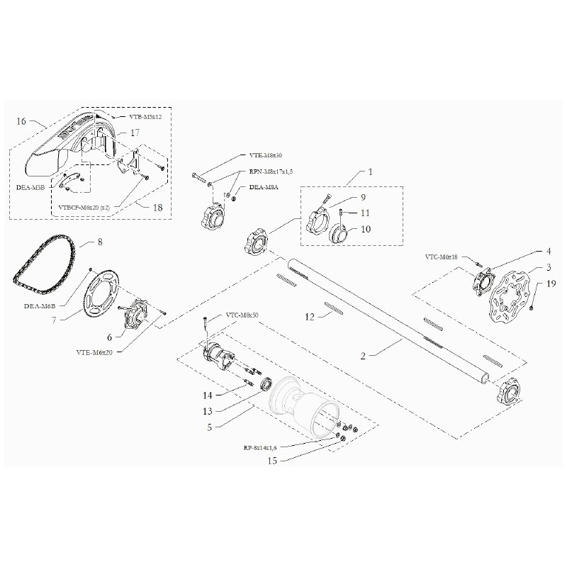 Carter chain guard Freeline BirelArt Easykart, mondokart, kart