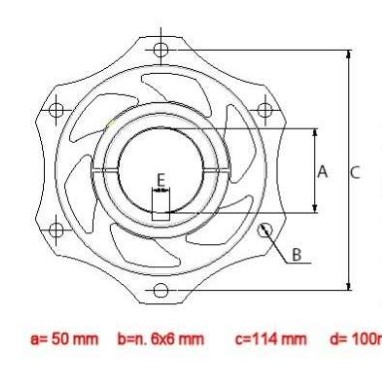 Porte Disque 50 mm aluminium anodisé, MONDOKART, kart, go kart