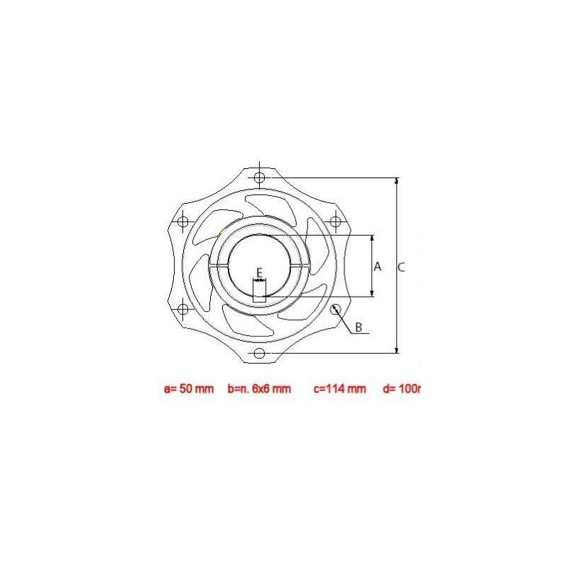 Bremsscheibenaufnahme 50mm aus eloxiertem Aluminium, MONDOKART