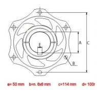 Portadisco 50mm aluminio anodizado, MONDOKART, kart, go kart