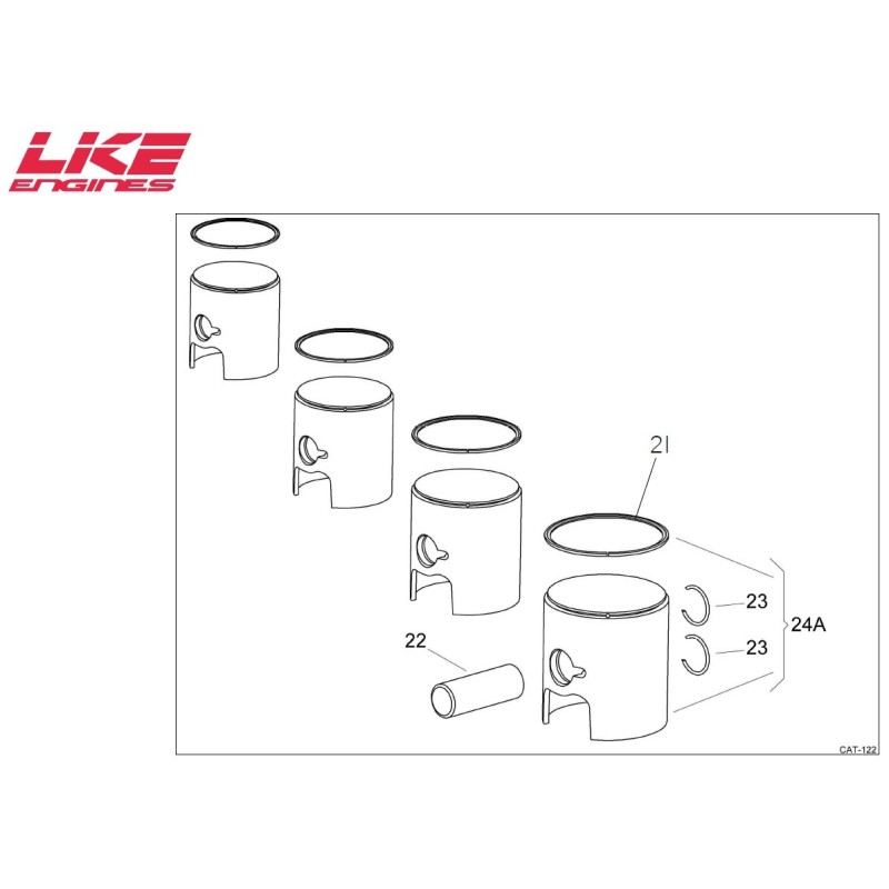 Segmento (anillo) 60cc Pistón, MONDOKART, kart, go kart