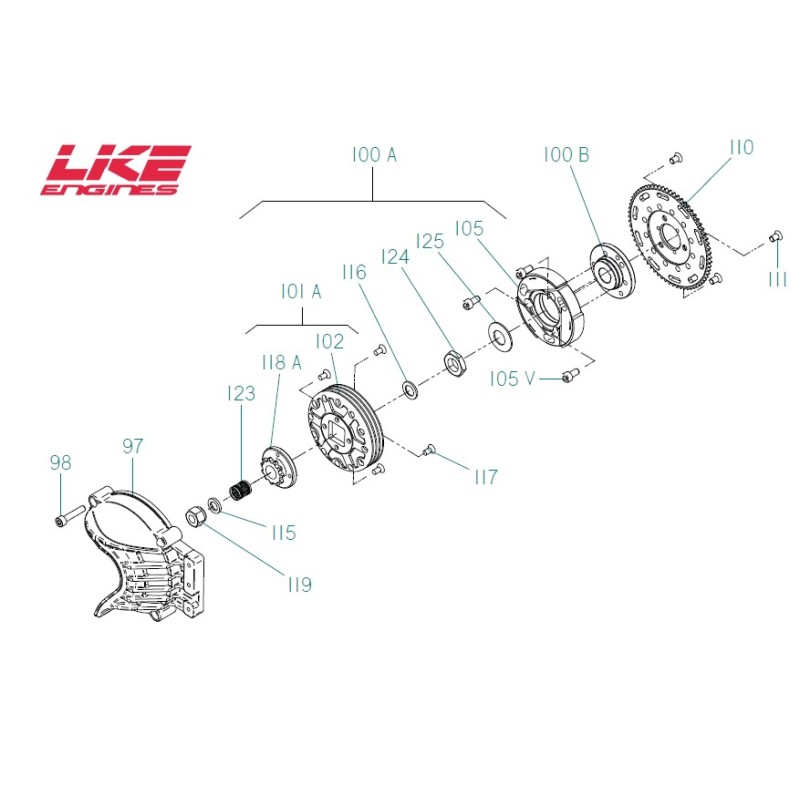 Arandela embrague exterior LKE R12 R14, MONDOKART, kart, go