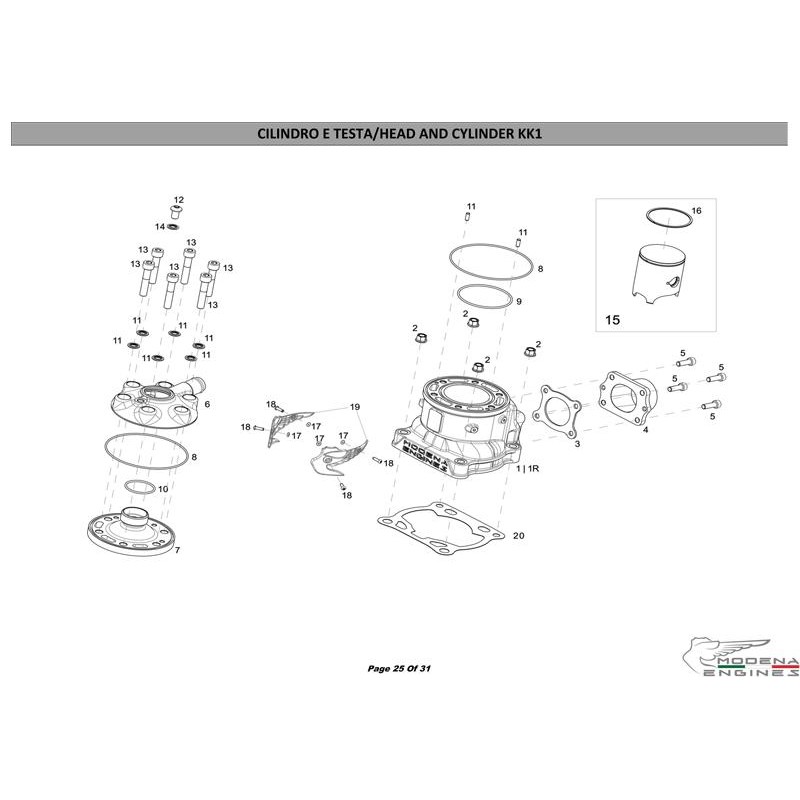 Joint Embase Cylindre 0,50 Modena KK1 MKZ, MONDOKART, kart, go