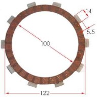 Disc coated clutch garnished Modena KK1 MKZ, mondokart, kart