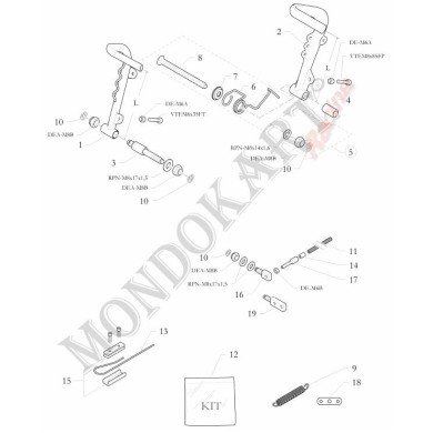 Pedale acceleratore diritto L130/12 BirelArt, MONDOKART, kart