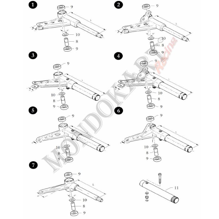 Plastic Washer centering inner spindle 12x22x9x0,7 BirelArt