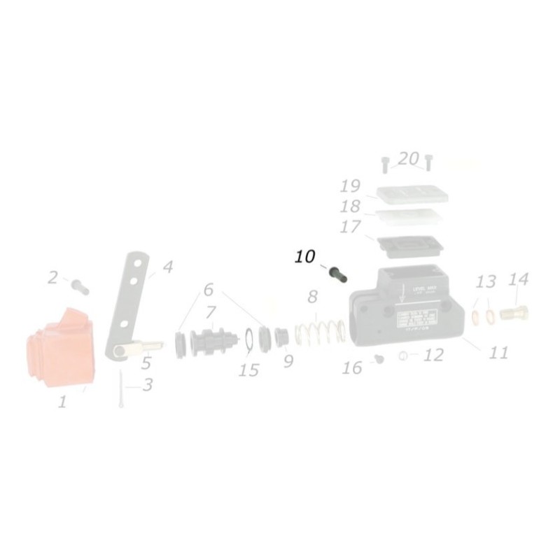 Pasador Bomba Freno 35,5 mm CRG, MONDOKART, kart, go kart