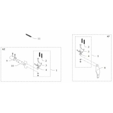 Supporto alluminio silenziatore L140 BirelArt, MONDOKART, kart