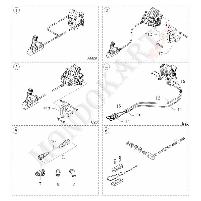 Raccordo freno a tre vie (3 uscite), MONDOKART, kart, go kart