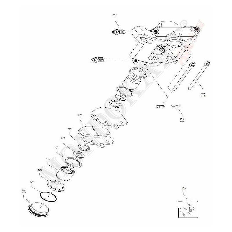 Pinza completa di pastiglie RR-l132x2 BirelArt, MONDOKART