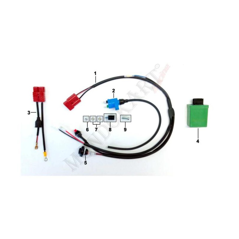 Bouton de démarrage Noir, MONDOKART, kart, go kart, karting