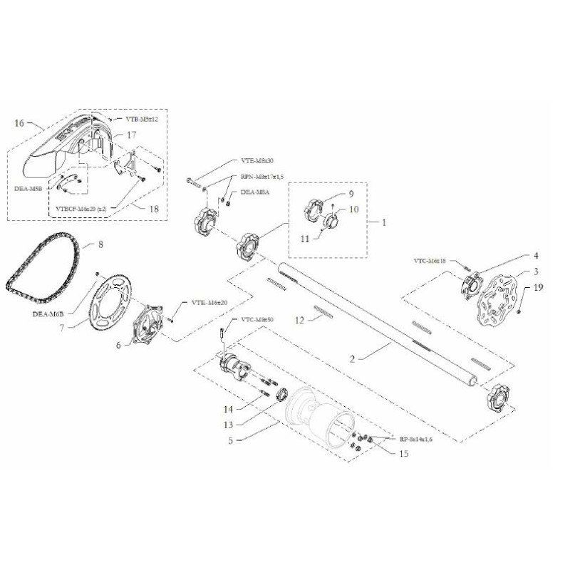 Soporte Rodamiento HQ Eje 30-25 MTS BirelArt Easykart