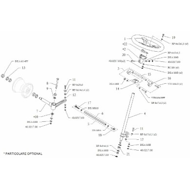 Tornillo M8x85 Manguetas BirelArt EASYKART, MONDOKART, kart, go