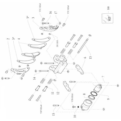 CX front pad guide bushing BirelArt, mondokart, kart, kart