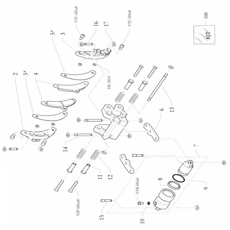 CX front pad guide bushing BirelArt, mondokart, kart, kart