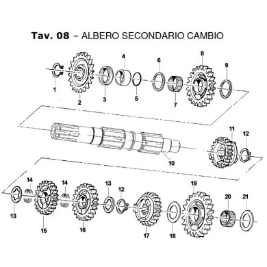 Rasamento dentato albero secondario TM KZ10B - KZ10C (Codice