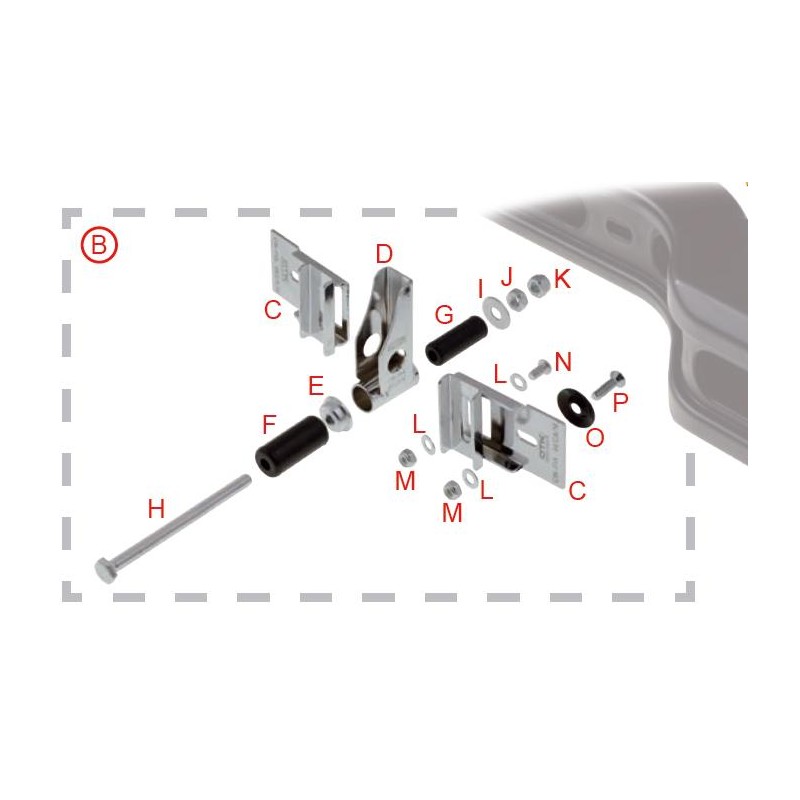 Soporte Plato Parechoque Trasero KF KZ OTK TonyKart, MONDOKART
