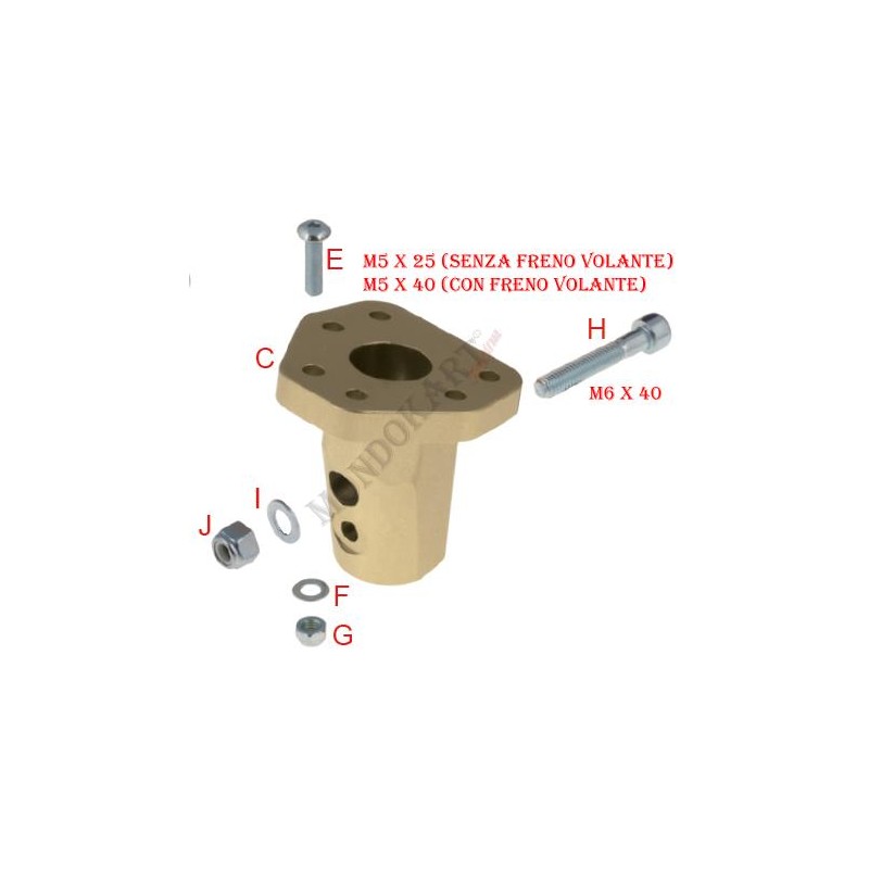 Inclined Steering Wheel Hub aluminum - 6 holes OTK TonyKart