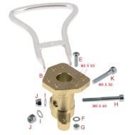 Aluminum steering wheel hub - 6 holes with support lever clutch