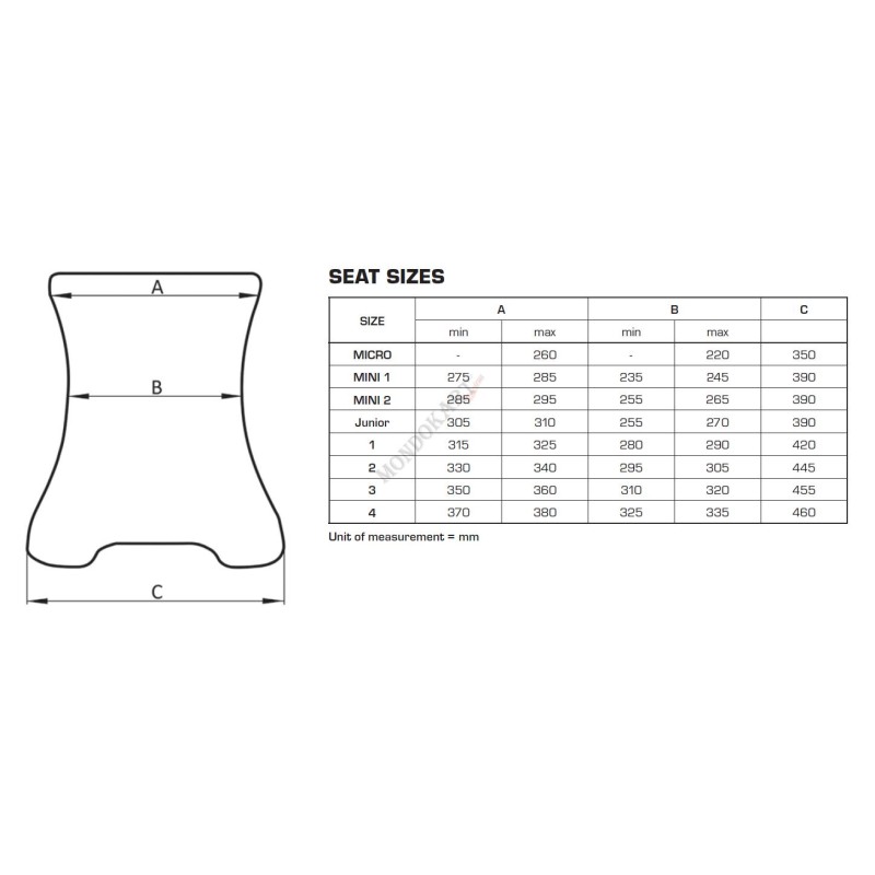 Seat Mini Plate Fund OTK TonyKart, mondokart, kart, kart store