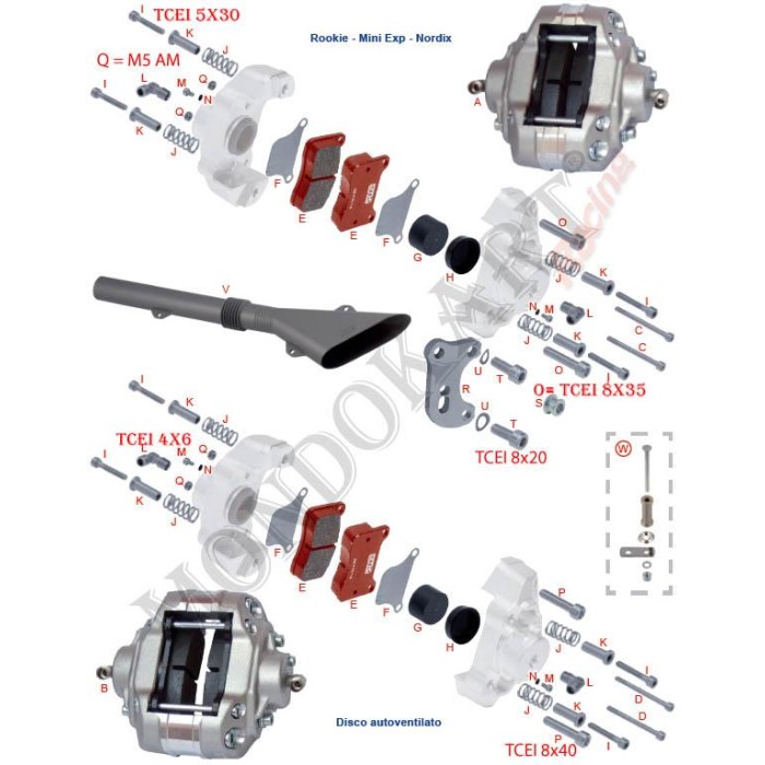 Rear brake pad Mini Rookie Neos OTK BSM BSM2 TonyKart
