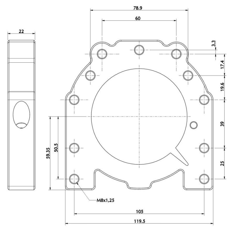 Axle support anodized aluminum bearing 50mm, mondokart, kart