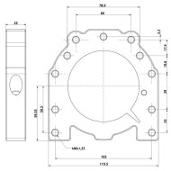 Axle support anodized aluminum bearing 50mm, mondokart, kart